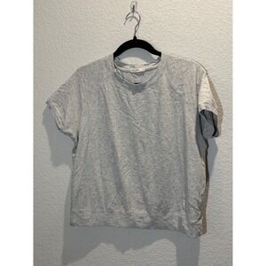 Barefoot Dreams Women Short Sleeve Sweatshirt Grey Medium